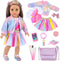 UNICORN ELEMENT American 18 Inch Doll Makeup Accessories and Clothes,Sequin Backpack Set