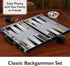 Pennsylvania Ave Backgammon Board Game Set, Mainstreet Classics by GLD Products, Black/White/Wood/Gry, 16-20 inches