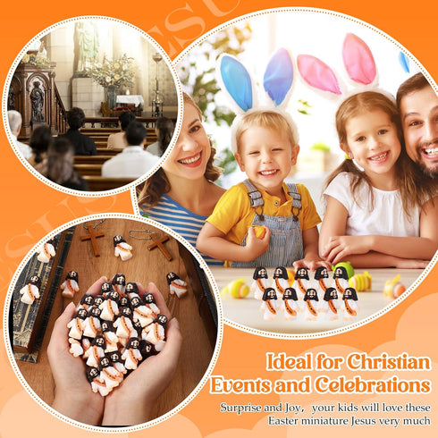 Bememo 100 Pcs Mini Jesus Figures, Original Design Jesus Toys for Hide and Seek, Sunday School Party Favors