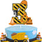 Construction 3rd Birthday Cake Topper for Kids, Truck Excavator Forklift Dump Bulldozer Party Supplies
