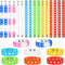 48 Pieces Silicone Wristband, 8 Colors Adjustable Rubber Band Wristbands for Party Gifts DIY