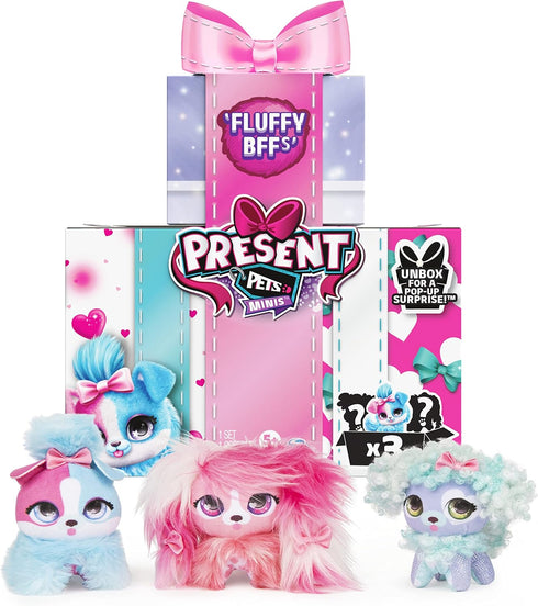 Minis Fluffy BFFs 3-Pack of 3-Inch Plush Toys, Kids Toys for Girls Aged 5 and Up