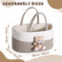 FoldTier Bear Diaper Caddy Organizer Cart Storage for Nursery with Handle, Bear Baby Shower Basket Gift Bath Caddy
