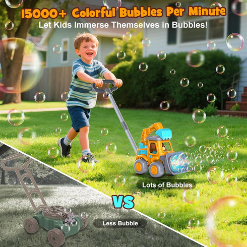 Nicmore 3 4 5 6 Automatic Bubble Machine Toys for Toddlers: Portable Construction Truck Bubble Maker Blower Toys