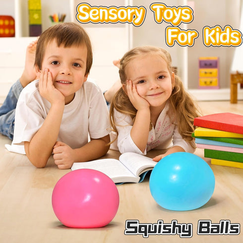 EVDERS 4-Inch Giant Squishy Stress Balls for Kids and Adults - Jumbo Squishy Toys Dough Stress Ball, Stretchy Squeeze