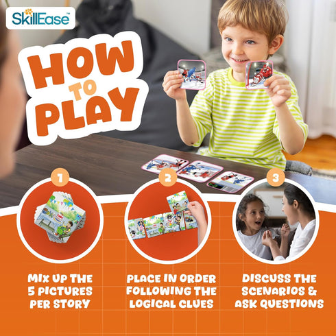 Story Cues 2 Skilled Sequencing Cards - Speech Therapy Materials for Social Skills & Storytelling