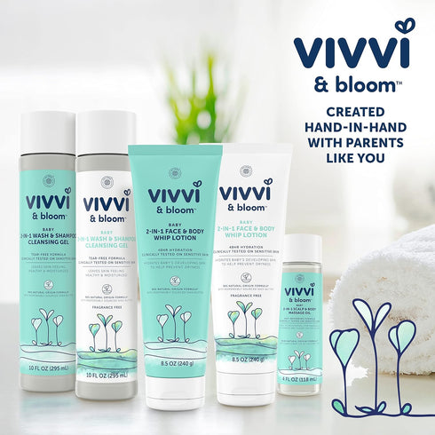 2-in-1 4 Oz VIVVI & BLOOM Gentle Baby Scalp & Body Massage Oil, Fast Absorbing Formula Ideal to Moisturize, for Massage