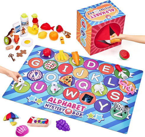 Mystery Alphabet Box for Kids - 52 PCS Letters Sorting Matching Game Activities, Fine Motor Learning Toys for Preschool