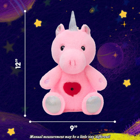 Christmas,13'' Cuteoy Plush Pink Unicorn Star Projector Musical Adjustable Singing Night Light Stuffed Animals Glowing