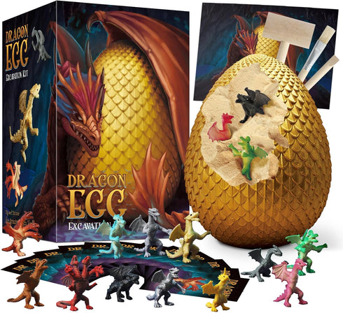 Gamerside Jumbo Dragon Egg, Dragon Dig Kit - Dig Up 12 Unique