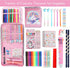 Leeche Set 44 4-6-8, Fruit Scented Markers Pcs Filled Stationery with Unicorn Pencil Case,Art Supplies for Kids Ages