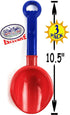 Matty's Toy Stop 10.5" Kids Multi-Color Sand Scoop Plastic Shovels for Beach (3 Pack: Red/Blue, Yellow/Green,