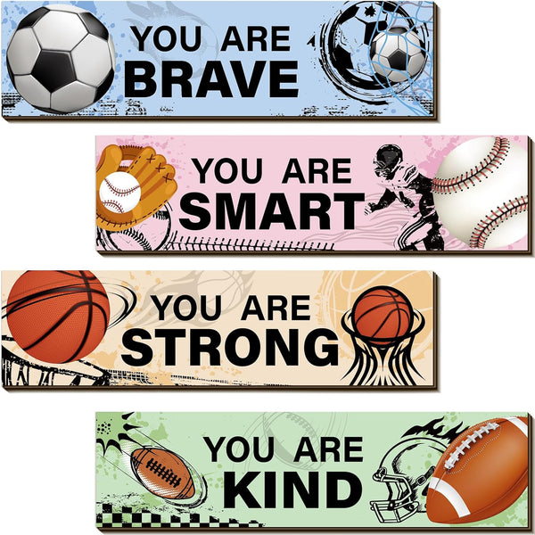 Geetery 4 Pcs Sport Bedroom Wall Decor Boys Room Decor for Kids
