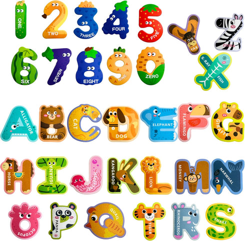 EHR Magnetic Letters and Numbers, Colorful ABC Animal Alphabet Fridge Magnets, Educational Toys for Kids 3-5 Years