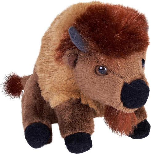 Wild Republic Pocketkins Eco Bison, Stuffed Animal, 5 Inches, Plush Toy, Made from Recycled Materials, Eco Friendly