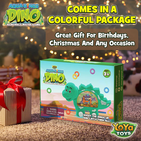 YoYa Toys Aqua Rings Dinosaur Handheld Game for Kids, Retro Portable Road Trip Toys and Calming Travel Games