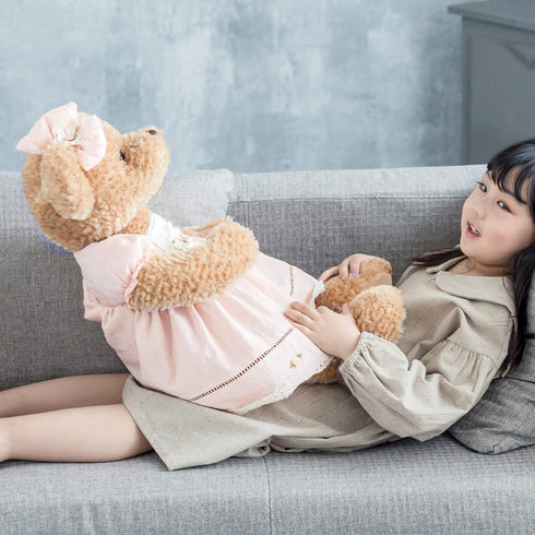 25" Oitscute Big Baby Teddy Bear with Cloth Cute Stuffed Animal Soft Plush Toy (Pink&Brown)