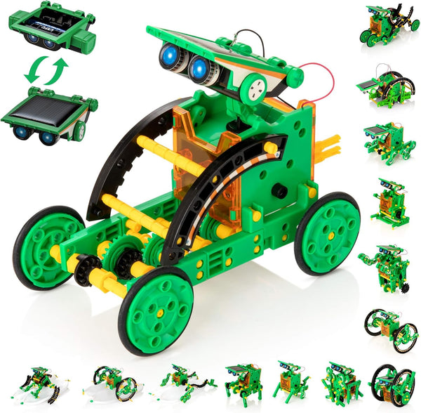 Solar Robot Kit for Kids, 14-in-1 Educational STEM Science Toy, Solar Power