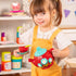 Battat Pretend Play Tea Set with Singing Teapot, Musical Toddler Toys, Cups & Saucers for 3 Years+