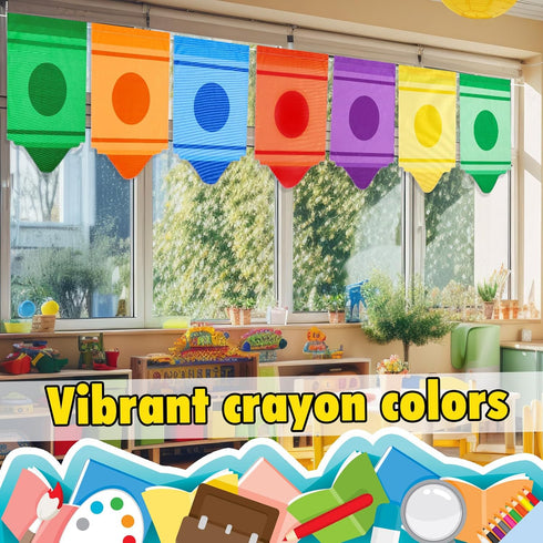 Cosblank 8 8 (24 12inches) Pcs Rainbow Curtains - Cartoon Crayon & Pencil Design, Colorful & Cute, Colors x - Perfect