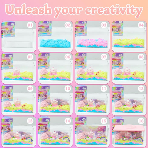 8-12, 6-8, 4-12 Unicorn Light-Up Terrarium Kit for Kids - Night Light with Remote & Music, Arts and Crafts for Kids
