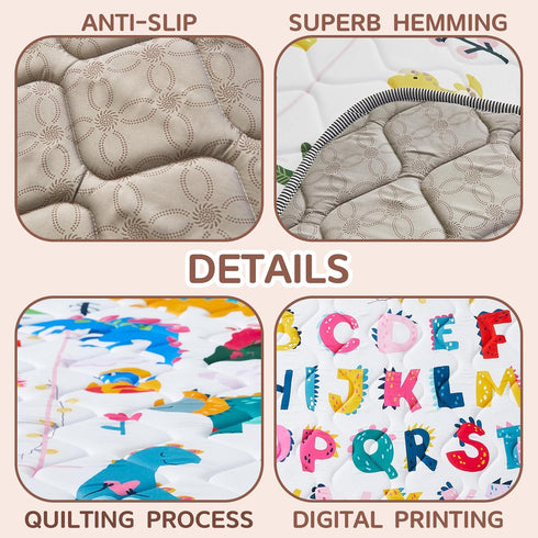 50x50 Inch Baby Play Mat - Thicken Soft Foam Crawling Mat for Playpen & Floor, Non-Slip Waterproof Playmats for Infants
