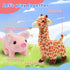 Hopearl Walking Piggy Pet Interactive Crawling Piglet, Electronic Plush Toy for Toddlers, Pink 8''