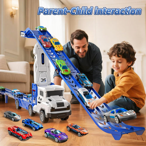 Garbo Star 3 4 5 6 7 Set 12 2 Set Transport Truck Toys for Years Old Boys,Toys Cars Track Transporter Trucks