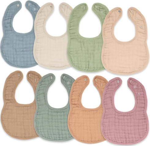 Set Comfy Cubs Muslin Baby Bibs and Muslin Burp Cloths Bundled