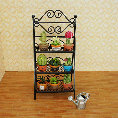 Set (11pieces) 1 12 SAMCAMI Dollhouse Furniture Flower Stand - Vintage Metal Plant Stand and Other Miniature