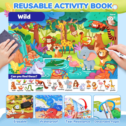3-5, 4-8 JoyCat Seek & Find Game Books - Preschool Learning Activity for Toddlers & Kids Ages Travel Activities Toys