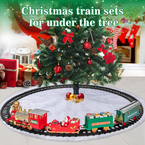 Set, Set Sets 3 4 5 6 7 8 BainGesk Train Christmas Train with Steam, Light and Sounds, Train for Under Christmas Tree