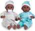 Melissa & Doug Mine to Love Twins Tyler & Taylor 15” Dark Skin-Tone Baby Dolls with Rompers, Caps, Pacifiers