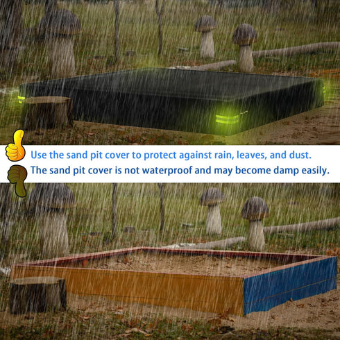 UQUUXSTAR 600D 78.7" 78.7" 7.9") Sandbox Cover Waterproof Oxford Cloth PVC Coating Rainproof Anti UV Heavy Duty Square