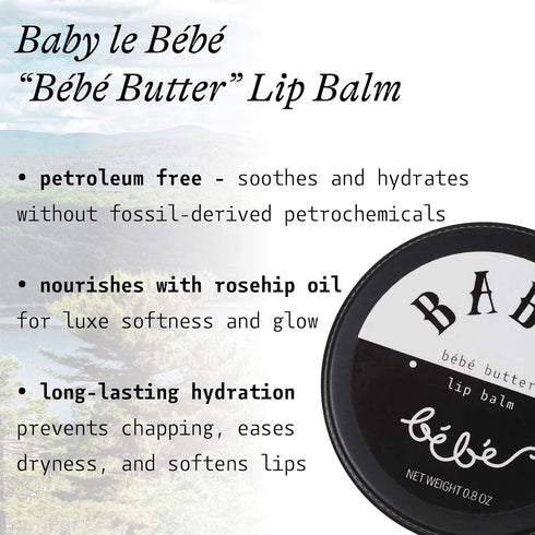 0.8 oz Organic Bb Butter Lip Balm, Smoothing & Nourishing, Botanical Oils & Beeswax