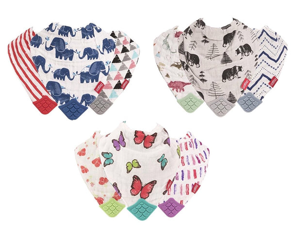 Nuby Nuby 3-Piece Muslin Bandana Bib - Colors May Vary