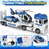 3 4 5 6 7 8 25" Kids Toys for Years Old Boys, Police Truck Toy with Racing Car and Helicopter, Toddler Friction Powered