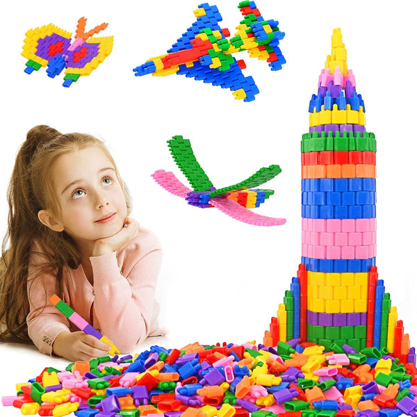 Kids 600pcs Set Building Blocks Construction Toy, Learning Playset STEM Educational Kit for Preschool Kindergarten