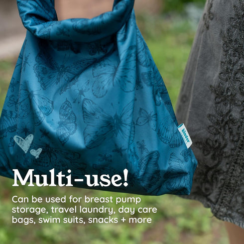 Set 2 Kinder of Water Resistant Wet Bags for Storing Laundry or Cloth Diapers Travel Size Wet Bag Daycare Beach Pool