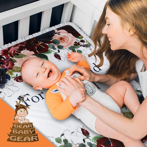 '-43x33 Dear Baby Gear Reversible Baby Blankets - Soft Nursery Blanket for Newborn - Toddler Blankey - Throw Blanket