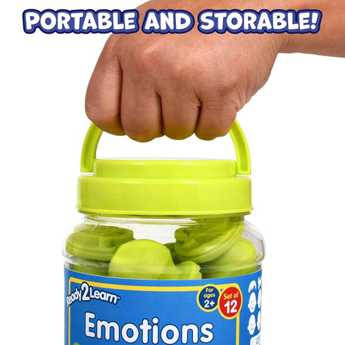 2 Set 12 2+ Ready Learn Easy Grip Dough & Paint Stampers | Emotions | of | Rubber Stamps for Ages | Washable | Crafts