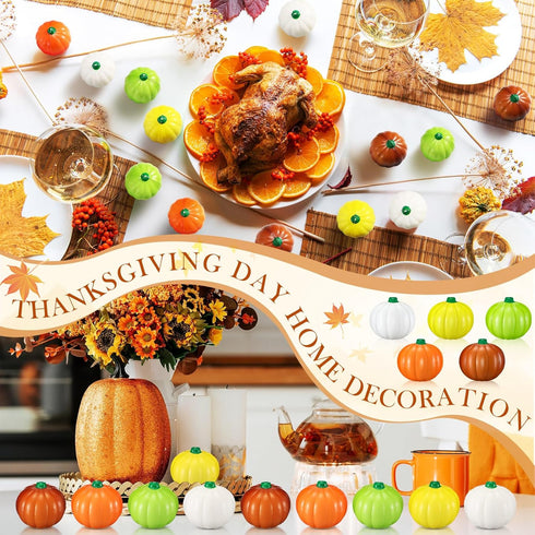 Motionchic 50 Pcs Thanksgiving Stress Balls Thanksgiving Party Favors Pumpkin Stress Balls Goodie Bag Stuffers Mini
