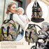 Eativisa Backpack-Multi-functional Colorful floral patterns Diaper Bag mother and baby bag Thermal compartment USB