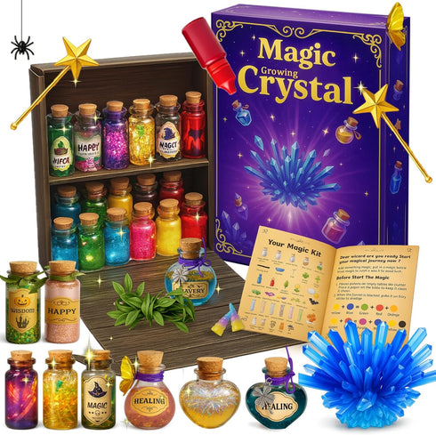 AMIZEY Potion Kits for Kids 20 Bottles with Magic Growing Crystal, Arts