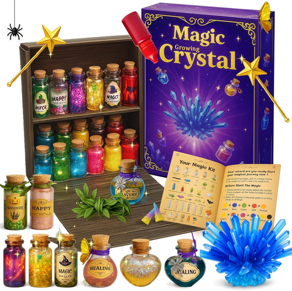 AMIZEY Potion Kits for Kids 20 Bottles with Magic Growing Crystal, Arts