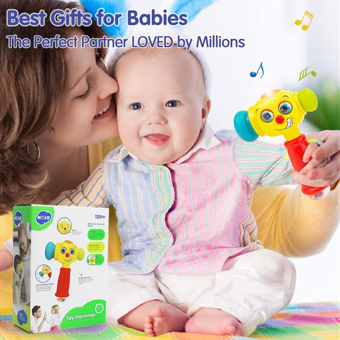HOLA Toys for 1 Year Old Boy Birthday Gift - Hammer Baby Toys 12-18 Months, Musical Light Flashing Toys for 1+ Year Old