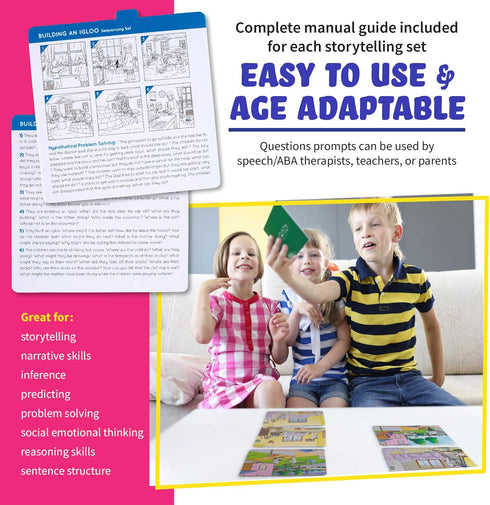 Spark Cards Sequence Cards for Storytelling and Picture Interpretation, Speech Therapy Game, Special Education Materials