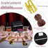 24 Pieces Dollhouse Miniature Musical Instruments Set, Violin, Piano, Trumpet, Saxophone, Electric Guitar (Black Piano)