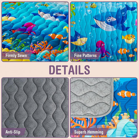 YJORIX 50x50 Baby Play Mat, Thickened Playpen Mat, Waterproof & Non-Slip, Foldable Baby Play Mat for Floor, Machine
