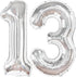 KatchOn Big Silver 13 Balloon Numbers - 40 Inch for 13th Birthday Decorations for Girls and Boys